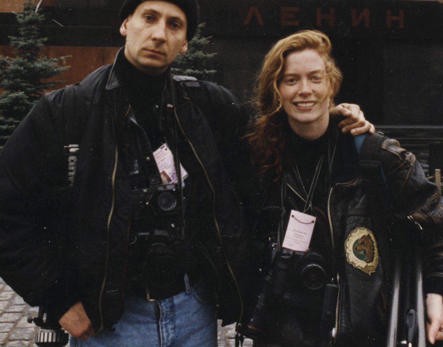 Piotr Andrews i Heidi Bradner przed Mauzoleum Lenina