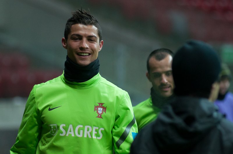 Największa gwiazda Portugalii i zawodnik Realu Madryt Cristiano Ronaldo ćwiczył już na Narodowym.