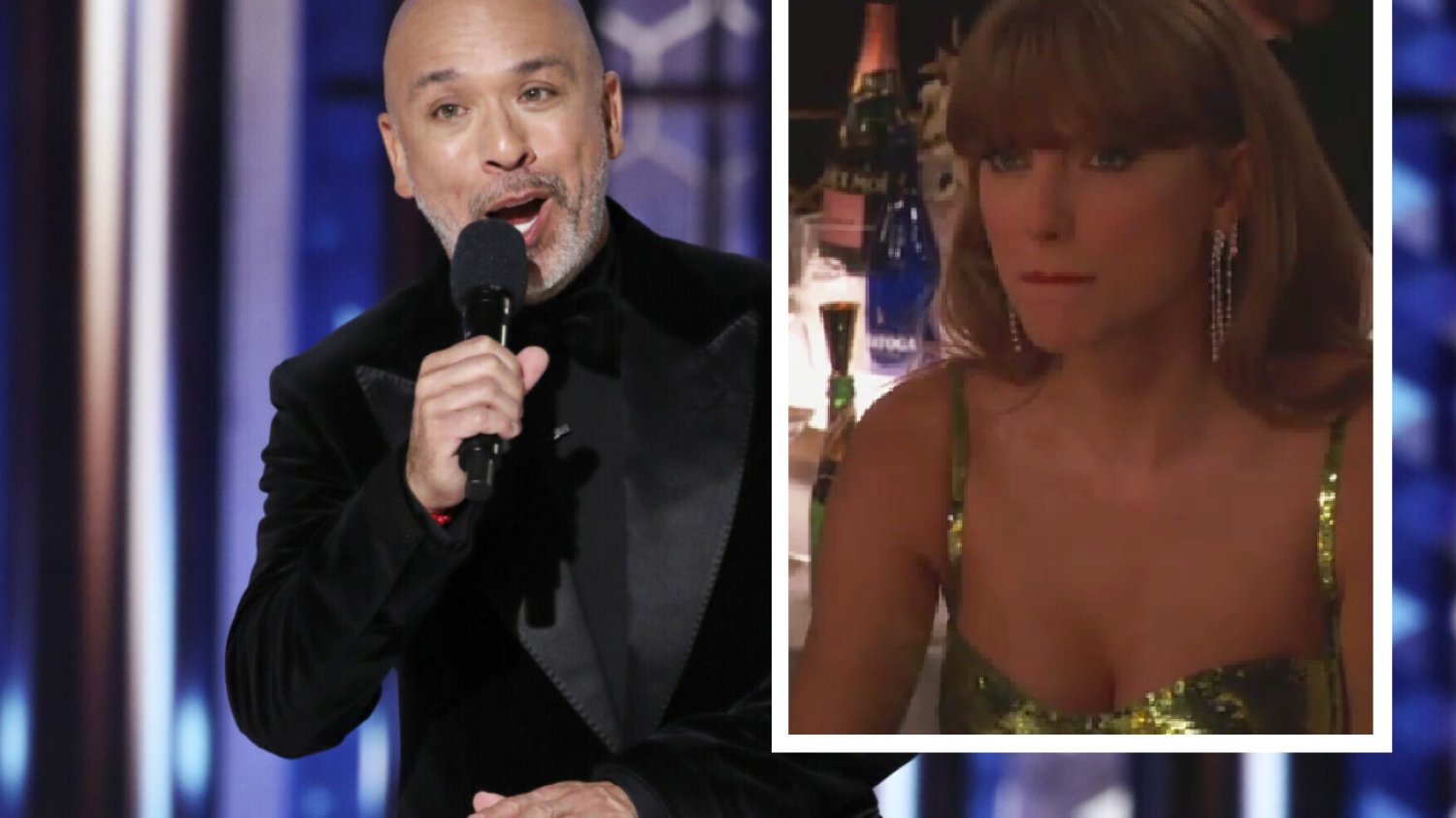 Złote Globy 2024. Gospodarz zażartował z Taylor Swift, wymowna mina gwiazdy