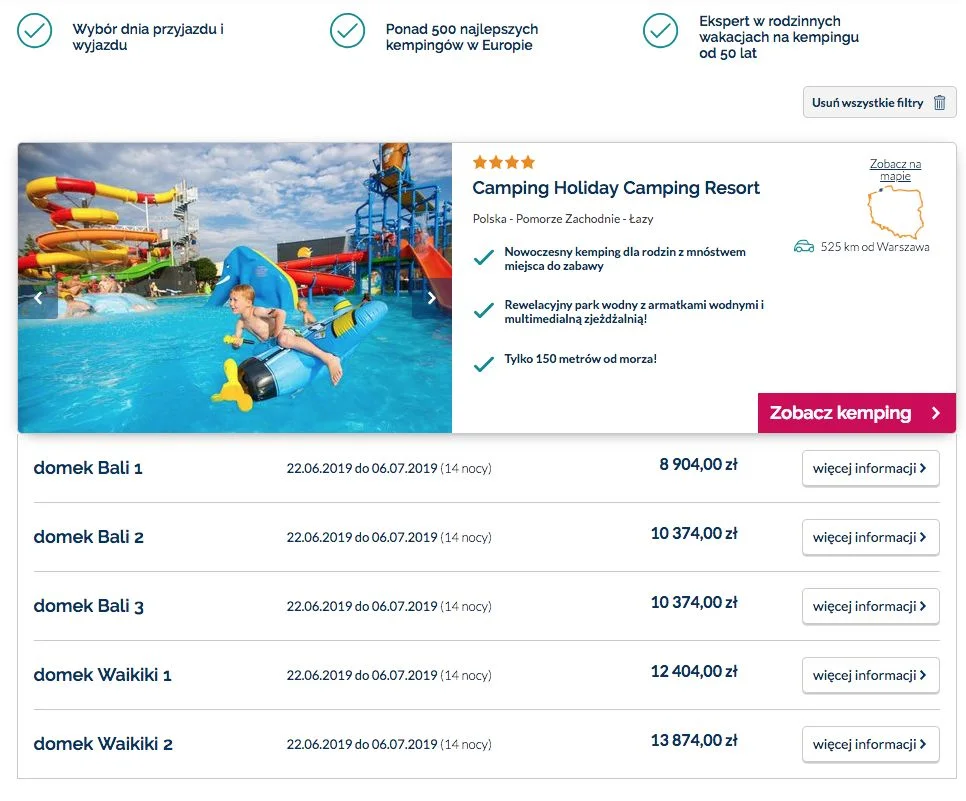 Pierwszy polski camping w ofercie holenderskiej firmy Vacansoleil.