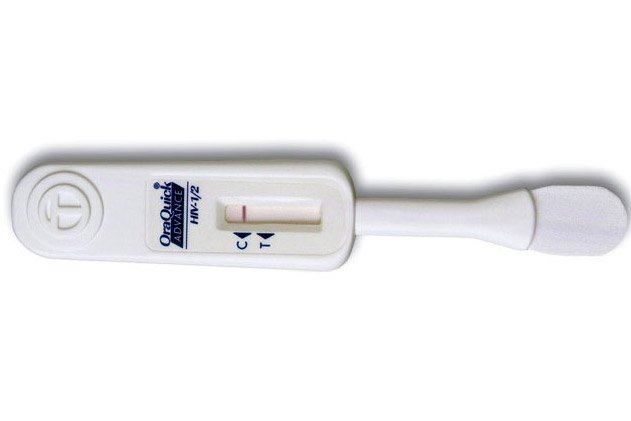 Test na obecność wirusa produkowany przez firmę OraQuick.