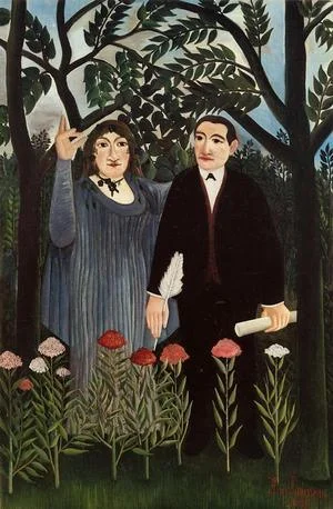 Henri Rousseau zw. Celnikiem, "Muza inspirująca poetę", 1909