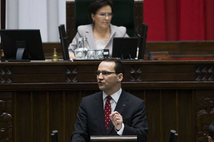Szef MSZ Radosław Sikorski w Sejmie