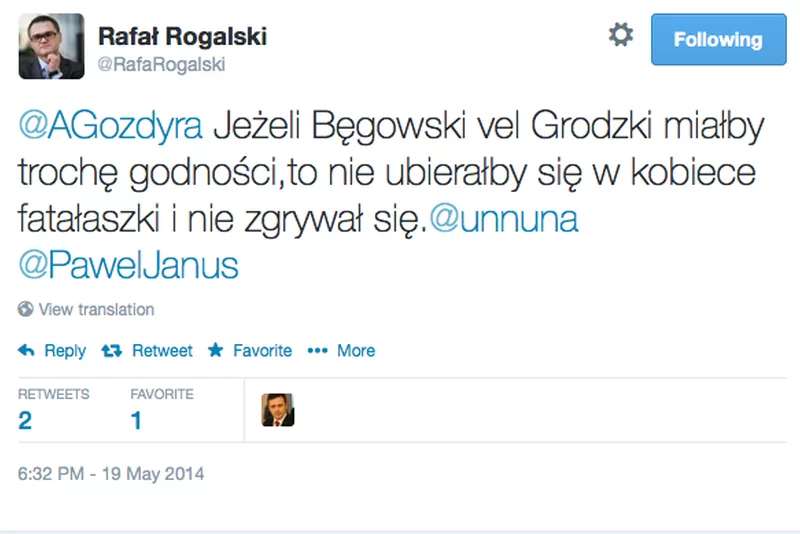 Jeden z "argumentów" mecenasa Rafała Rogalskiego.