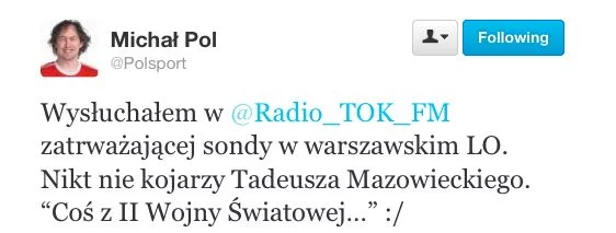 Michał Pol o sondzie radia Tok Fm.