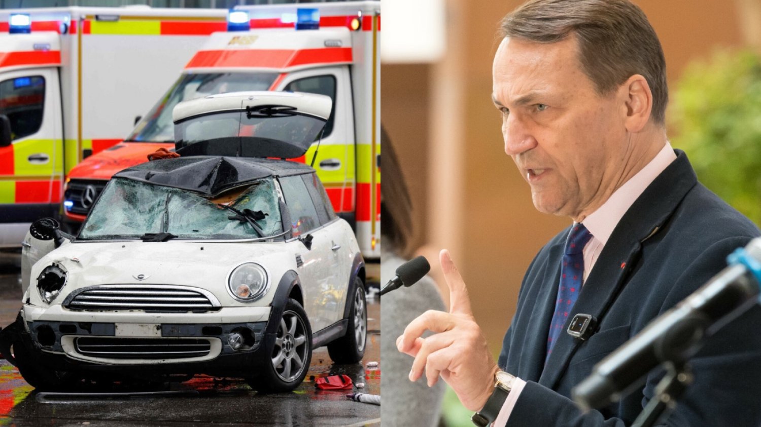 Samochód wjechał w tłum ludzi w Niemczech. Sikorski leci do Monachium. Monachijska Konferencja Bezpieczeństwa odwołana. Radosław Sikorski leci do stolicy Bawarii.