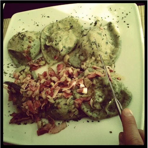 A coś wegetariańskiego? Pierogi ze szpinakiem