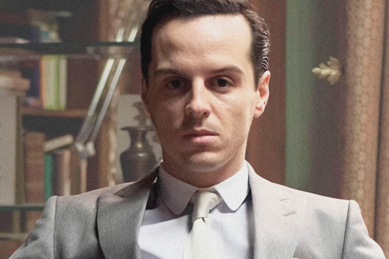 Gdzie obejrzeć serial "Sherlock"? Gra w nim m.in. Andrew Scott jako Jim Moriarty Andrew Scott w serialu "Sherlock"