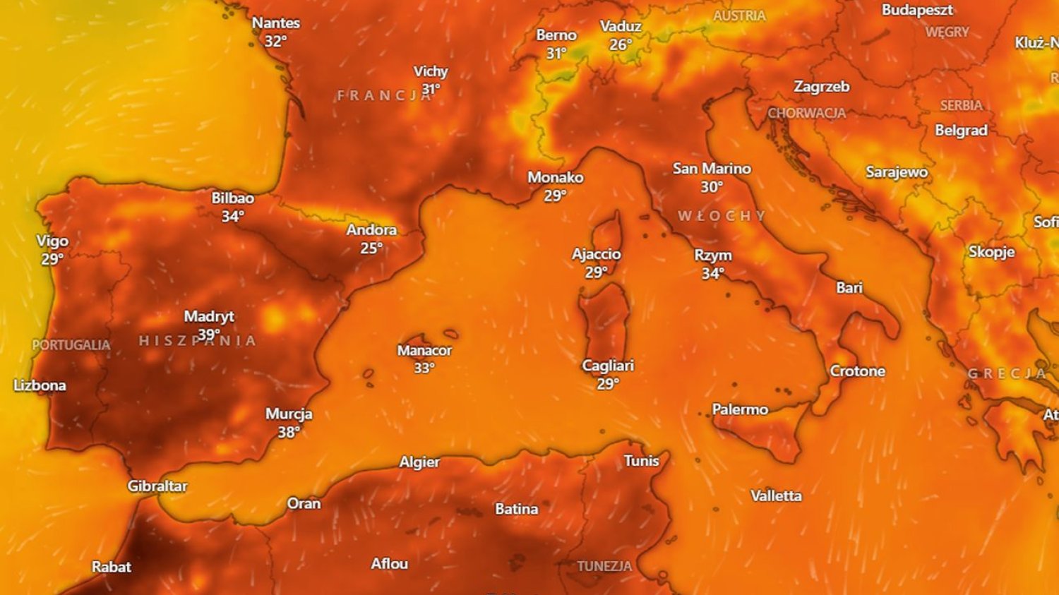 Temperatury w wielu europejskich regionach turystycznych przekraczają 40 stopni Celsjusza Temperatury w wielu europejskich regionach turystycznych przekraczają 40 stopni Celsjusza