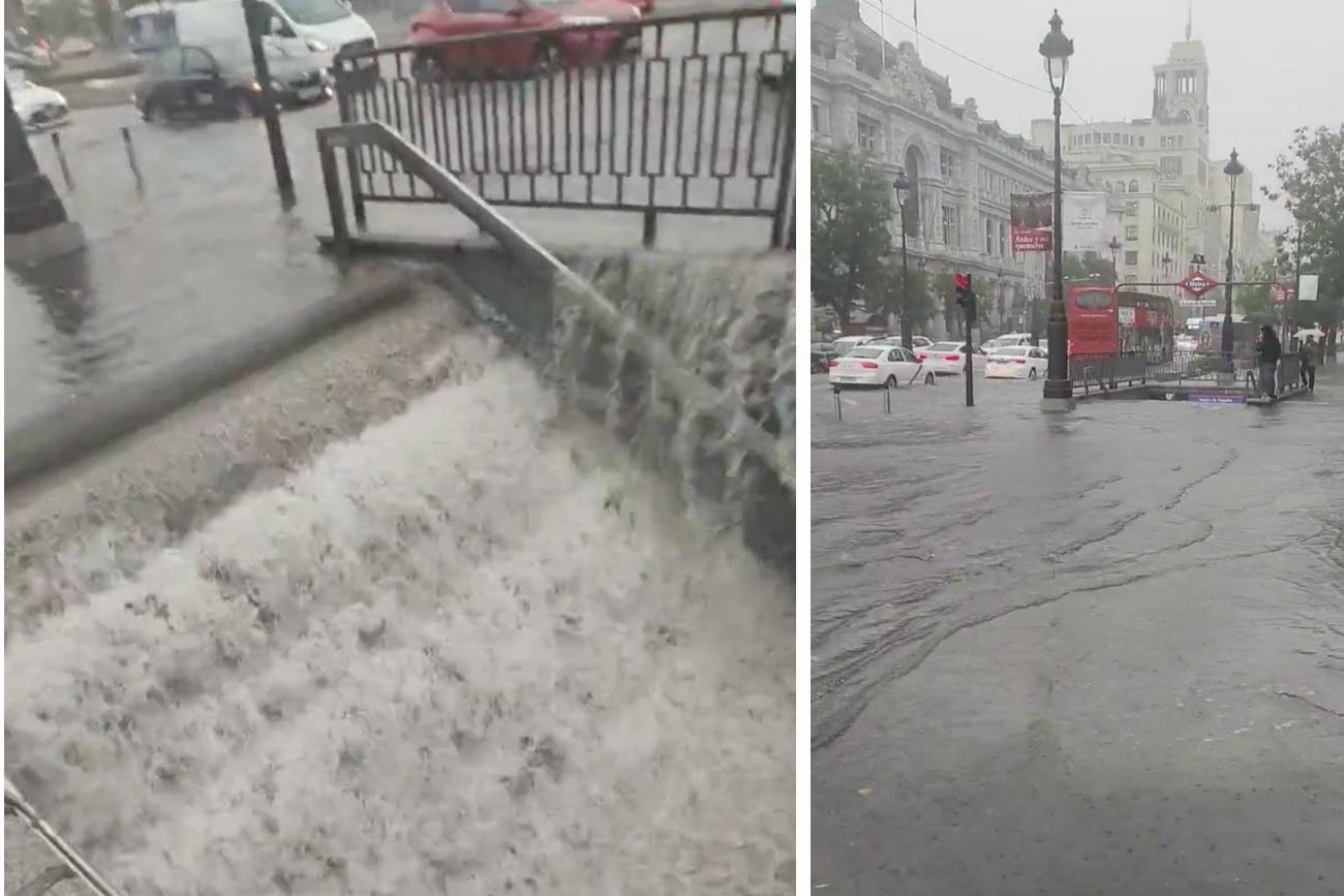 Na ulicach Madrytu płynie rzeka wody