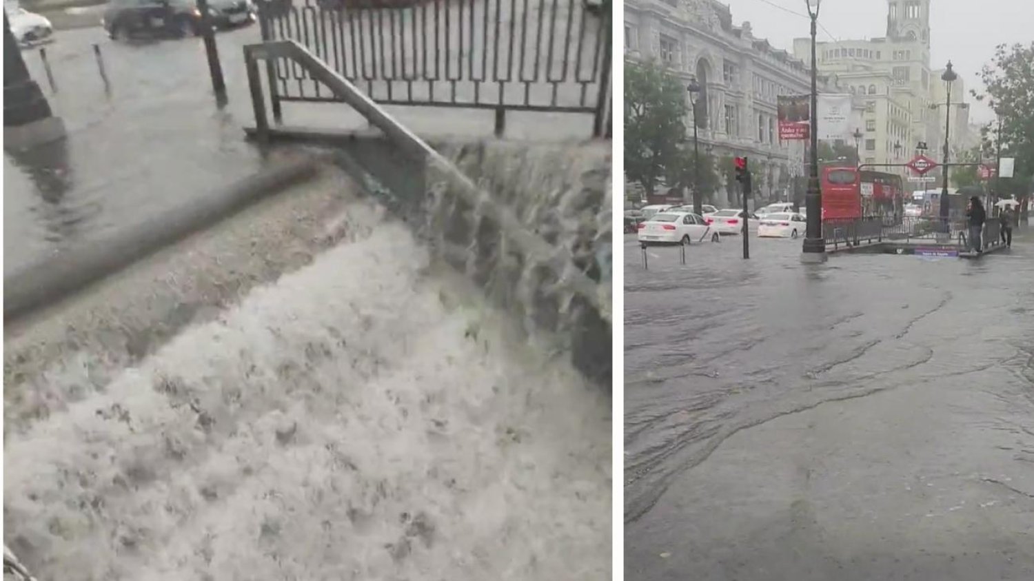 Na ulicach Madrytu płynie rzeka wody
