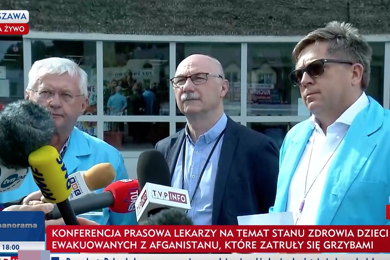 Konferencja lekarzy z Centrum Zdrowia Dziecka ws. stanu afgańskich dzieci, które zatruły się grzybami.