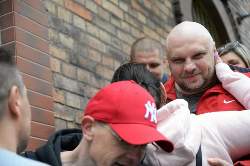 Arkadiusz Kraska tuż po wyjściu z więzienia.