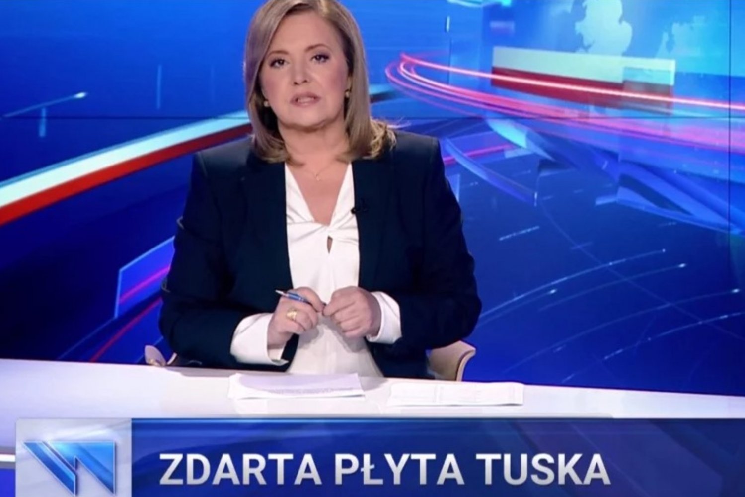 Kadr z jednego z wydań "Wiadomości" TVP.