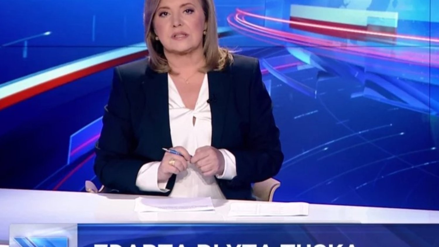 Kadr z jednego z wydań "Wiadomości" TVP.