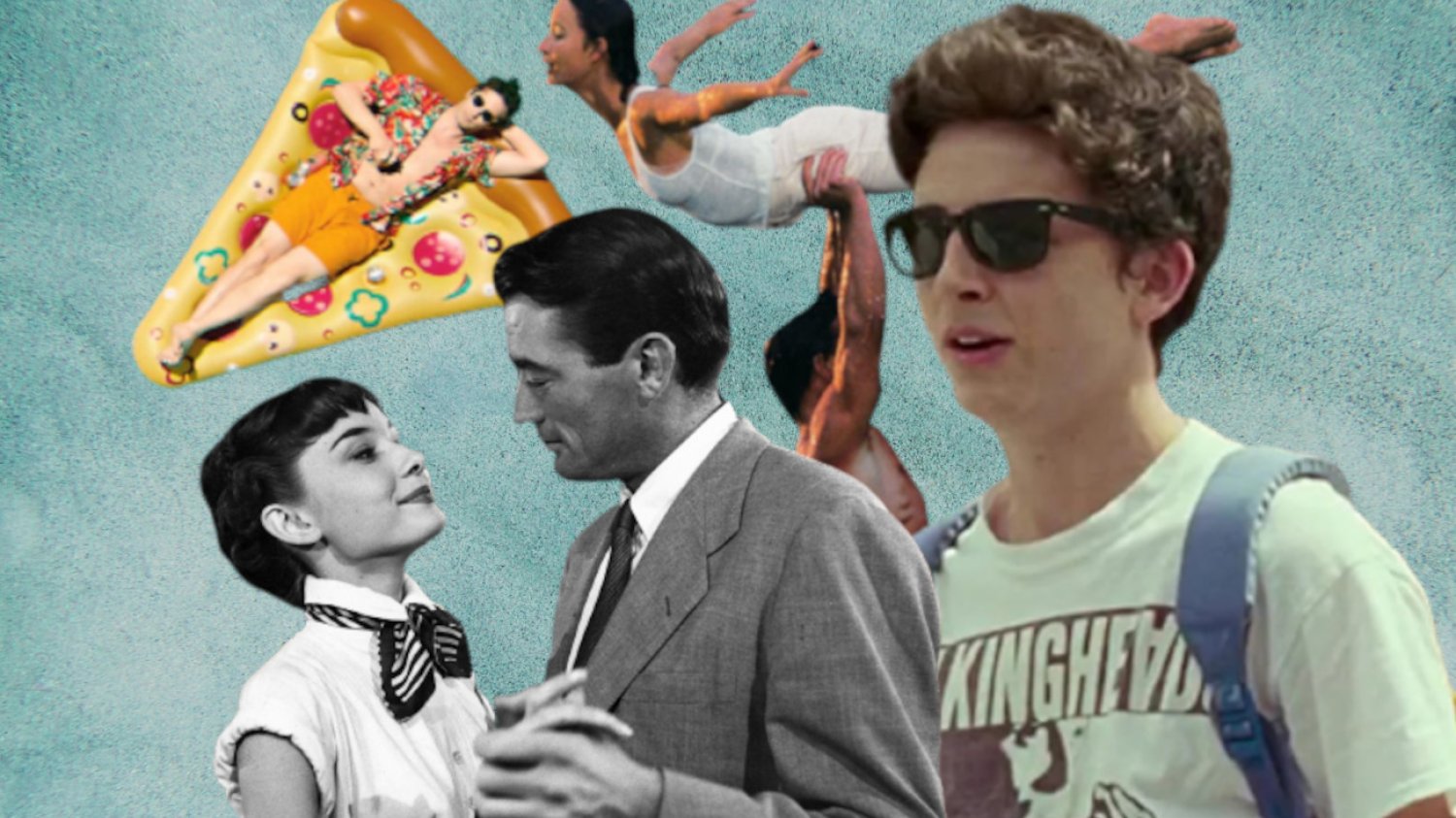Kadry z filmów: "Rzymskie wakacje", "Palm Spring", "Dirty Dancing", "Tamte dni, tamte noce"