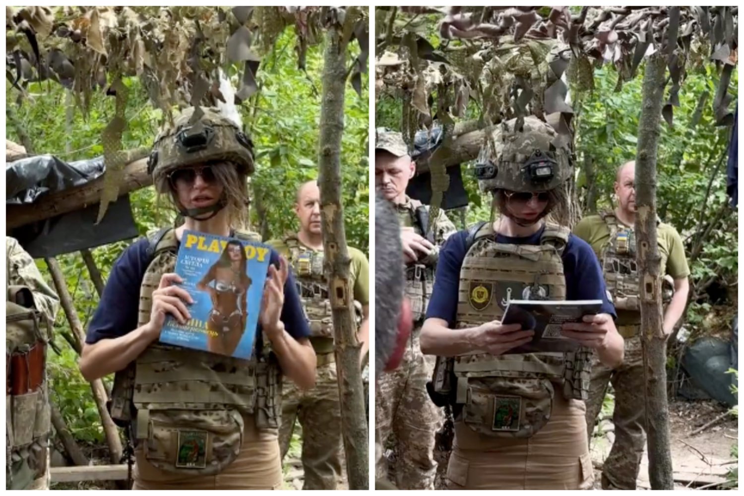 Iryna Białocerkowiec na okładce nowego "Playboya". W wojnie straciła oko