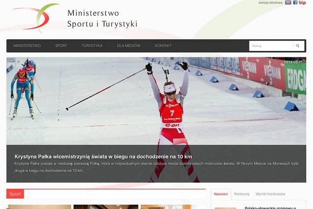 Godło zniknęło m.in. ze strony głównej Ministerstwa Sportu i Turystyki
