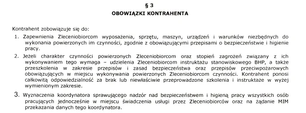 Fragment umowy między Mówisz i Masz a Schuengel Polska.