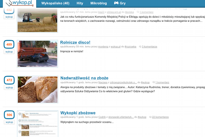 Wykopem wstrząsnęła "afera zbożowa"
