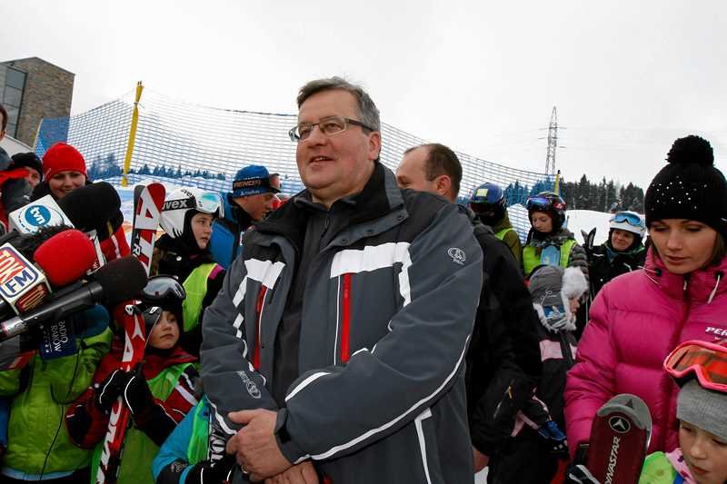 Prezydent Bronisław Komorowski podczas wczasów polskich górach.