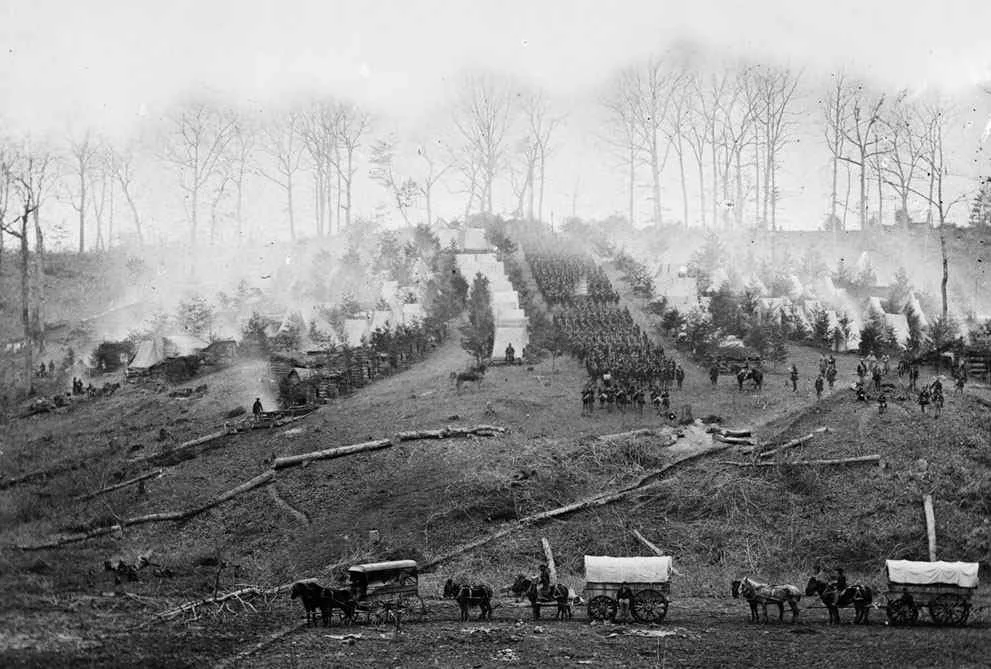 Obóz piechoty w Belle Plain, Virginia, marzec 1862. (AP Photo:Library of Congress)