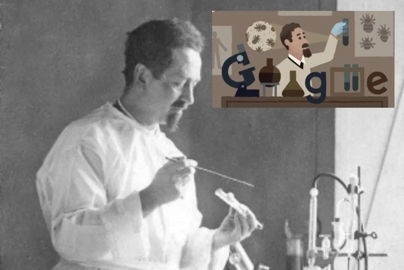 Rudolf Weigl na grafice Google Doodle.