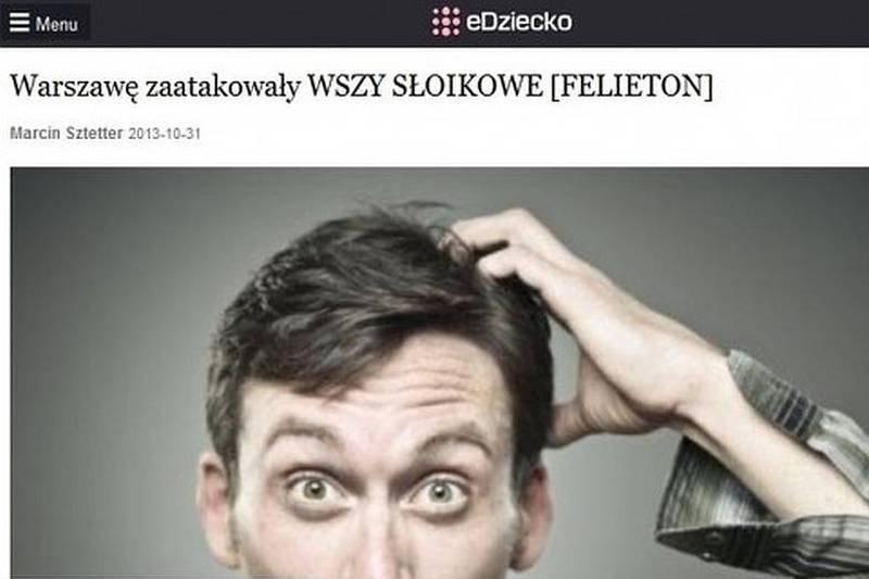 Ten felieton Maricna Stettera o wszach słoikowych zniknął już z sieci.