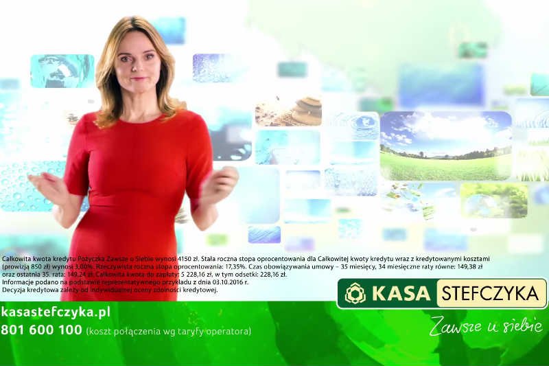 Beata Fido, która zagrała główną rolę w filmie "Smoleńsk", wystąpiła w reklamie SKOK Stefczyka.