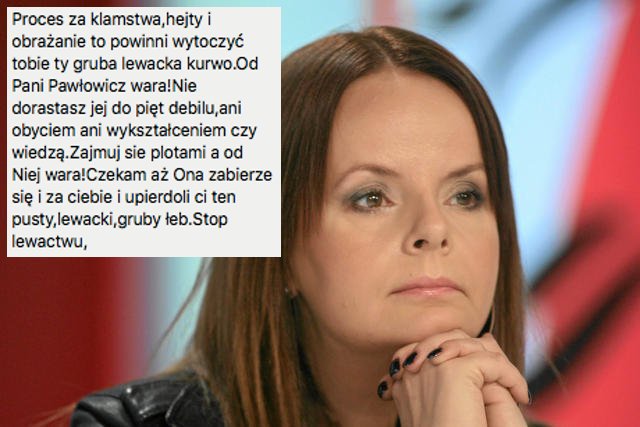 Karolina Korwin-Piotrowska opublikowała dziś post, jaki napisał jeden z internautów w obronie Krystyny Pawłowicz.