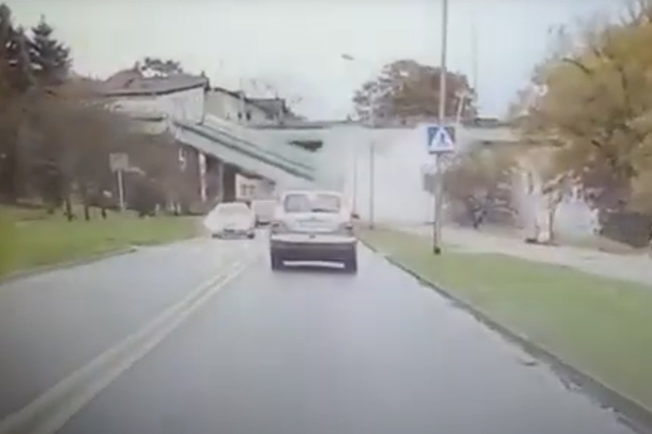 Koszalin. Wstrząsające nagranie zawalonego wiaduktu. [WIDEO]