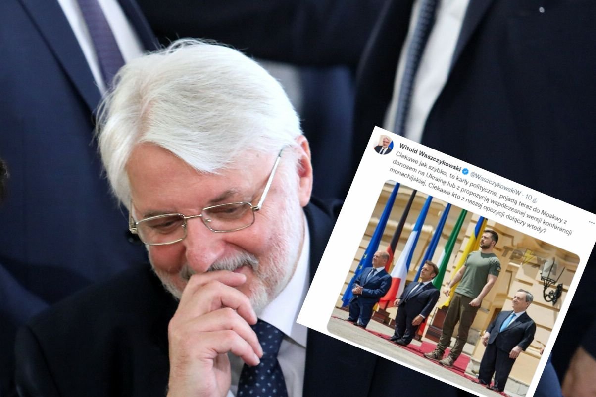 Witold Waszczykowski udostępnił obraźliwe zdjęcie przywódców państw europejskich.