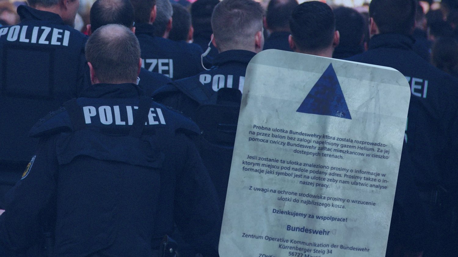 Znalazłeś ulotkę z niebieskim trójkątem? Wyjaśniamy, o co tutaj chodzi