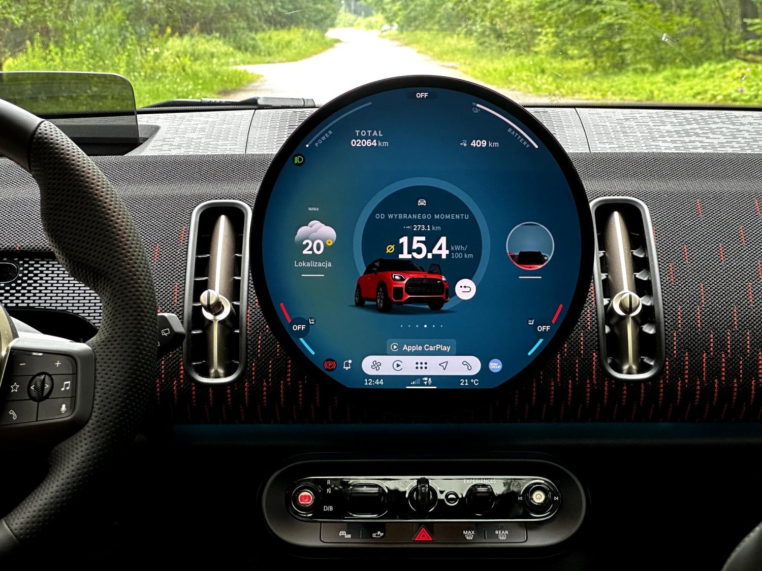 Ekran w nowym Mini Countryman SE.