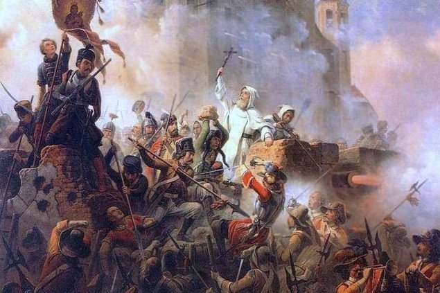 Obrona Jasnej Góry 1655. Obraz Januarego Suchodolskiego.