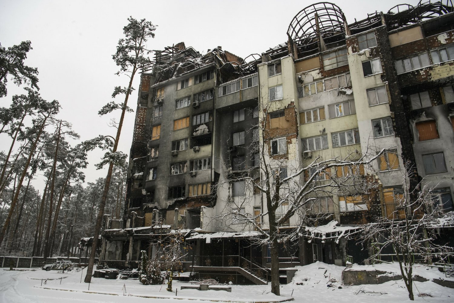 Irpień zniszczony przez Rosjan w lutym i marcu 2022 roku.