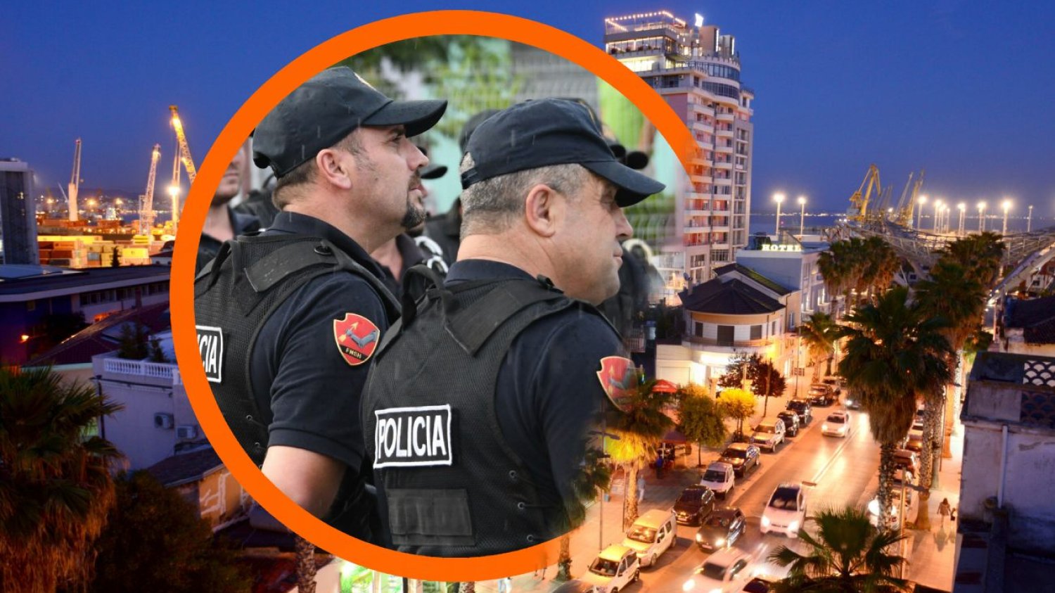 Czy wakacje w Albanii są bezpieczne? MSZ ostrzega w dwóch sprawach. Albania. Policjanci, a w tle kurort Durres nad Adriatykiem.