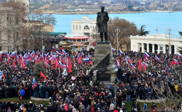Tak wyglądały ulice Sewastopola w dniu referendum dotyczącym przyszłości Krymu.