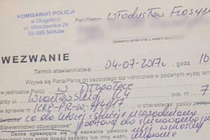 Żona Władysława Frasyniuka zamieściła na Facebooku wezwanie na policję dla męża.