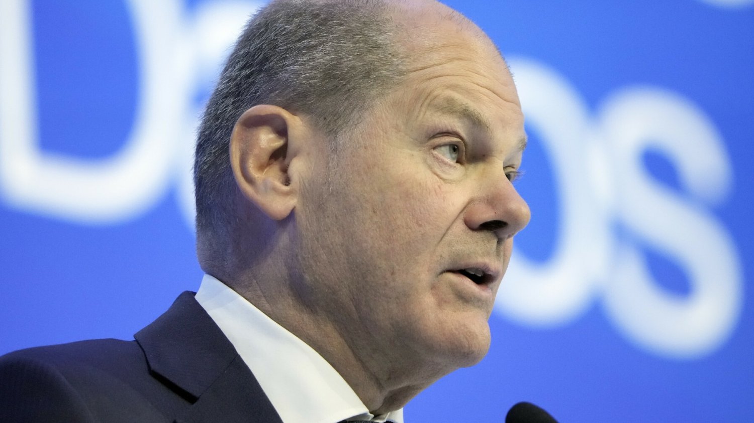 Kanclerz Niemiec Olaf Scholz w Davos.