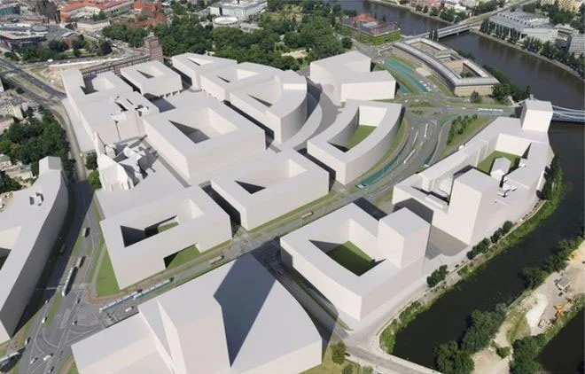 Monumentalny charakter planowanej zabudowy pl. Społecznego.