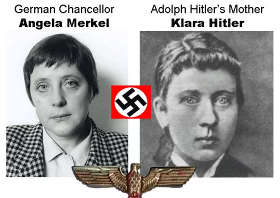 Zdjęcie Angeli Merkel i Klary Mengele, na które powołuje się autor artykułu