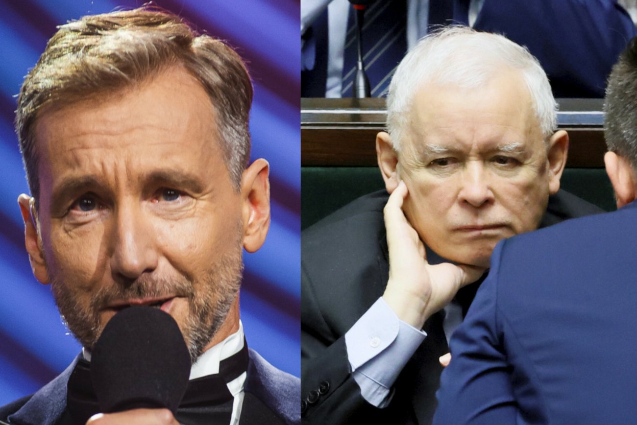 "Fakty". Piotr Kraśko zakpił z Jarosława Kaczyńskiego.