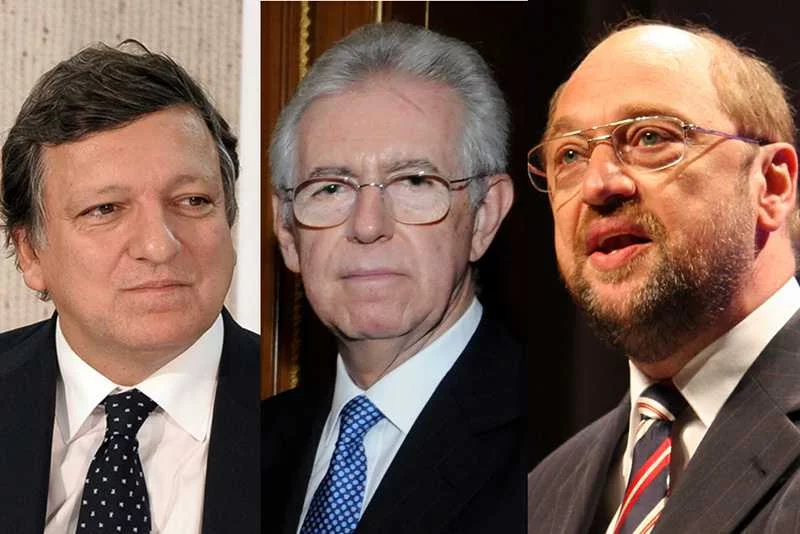 José Manuel Durão Barroso, Mario Monti, Martin Schulz