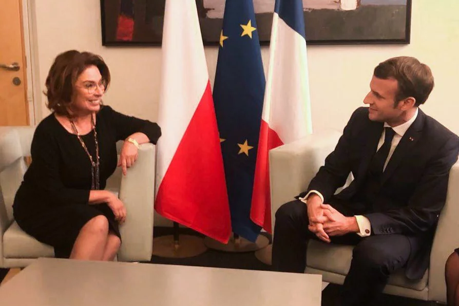Małgorzata Kidawa-Błońska spotkała się z prezydentem Francji Emmanuelem Macronem.