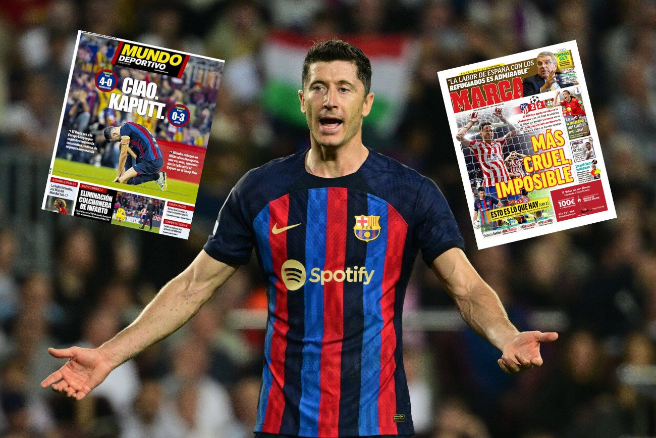 Robert Lewandowski i jego koledzy z Barcelony stali się antybohaterami okładek w katalońskiej i hiszpańskiej prasie.