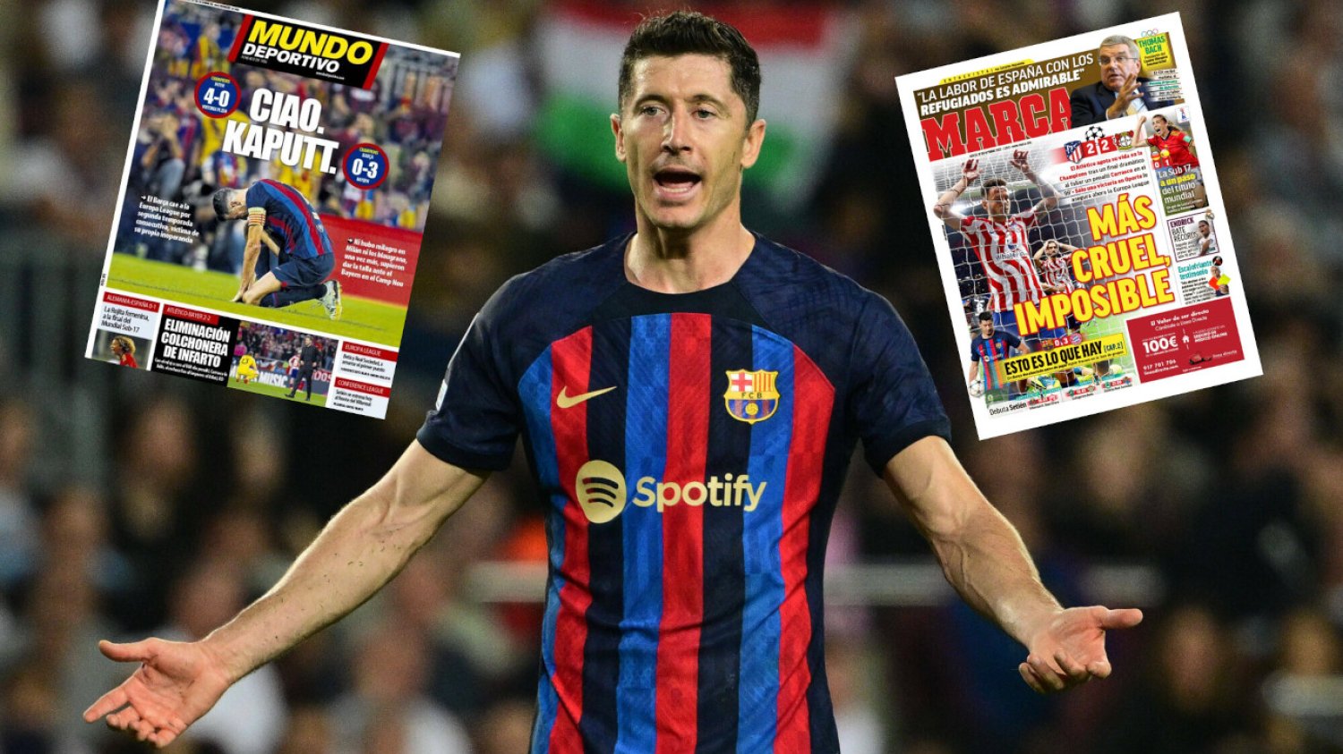 Robert Lewandowski i jego koledzy z Barcelony stali się antybohaterami okładek w katalońskiej i hiszpańskiej prasie.
