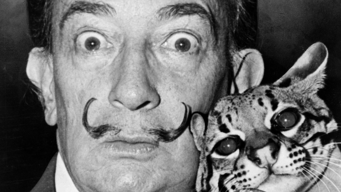 Salvador Dali i jego ocelot Babou.