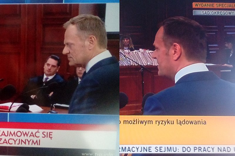 W TVP Info przesłuchanie Donalda Tuska nie jest transmitowane na żywo, lecz z opóźnieniem.