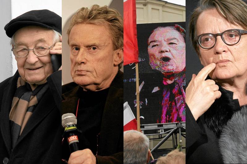 Andrzej Wajda, Daniel Olbrychski, Katarzyna Łaniewska i Agnieszka Holland